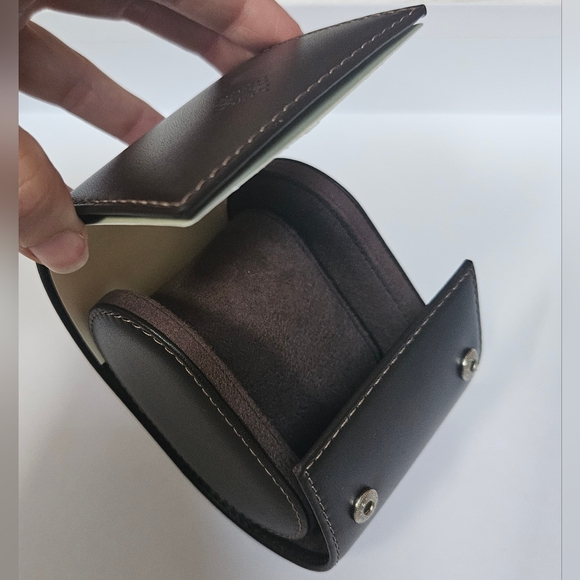 Patek Philippe dark brown leather travel watch carry box - Picture 8 of 10